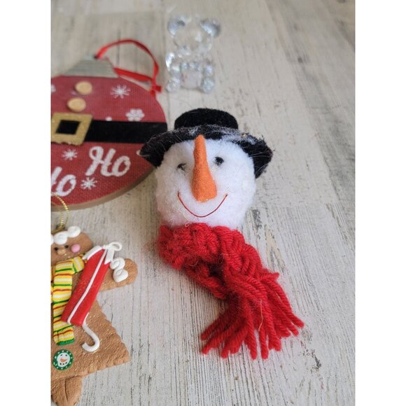 Variety snowman teddy bear gingerbread Santa ornament Xmas set - Picture 6 of 9